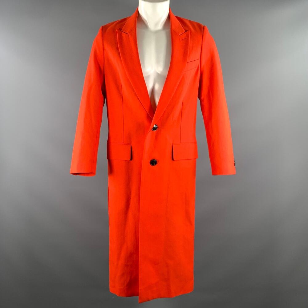 AMI by ALEXANDRE MATTIUSSI Size 38 Orange Wool Peak Lapel Coat